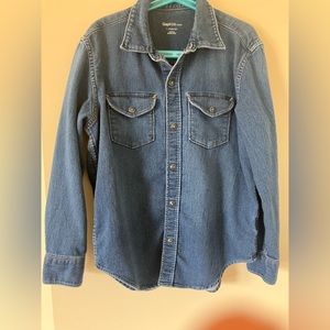 CHILDREN’S PLACE Jeans Shirt boys Long sleeve Button- Up  Shirt.Size L